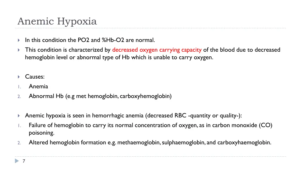 anemic hypoxia