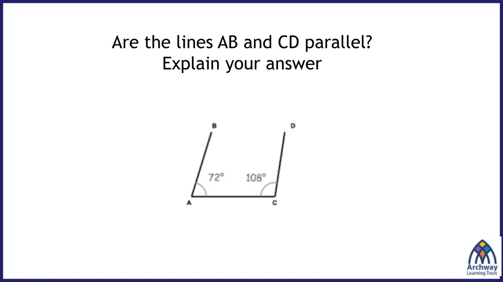 are the lines ab and cd parallel explain your