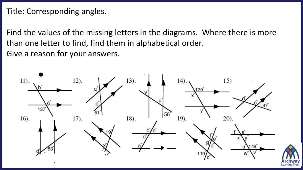 title corresponding angles 1