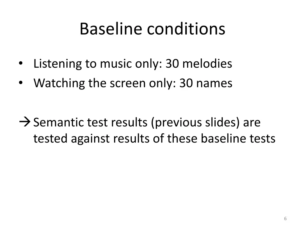baseline conditions