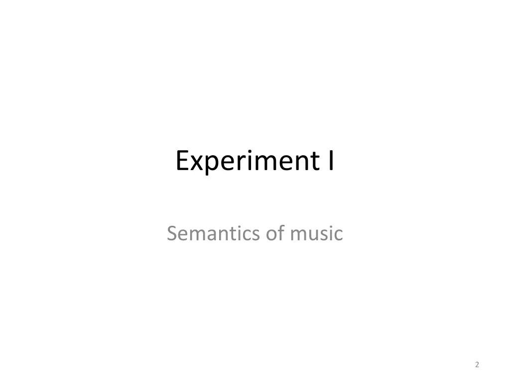experiment i