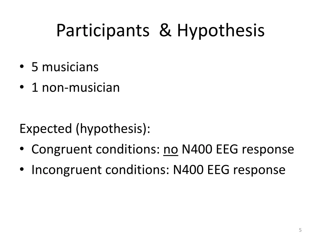 participants hypothesis