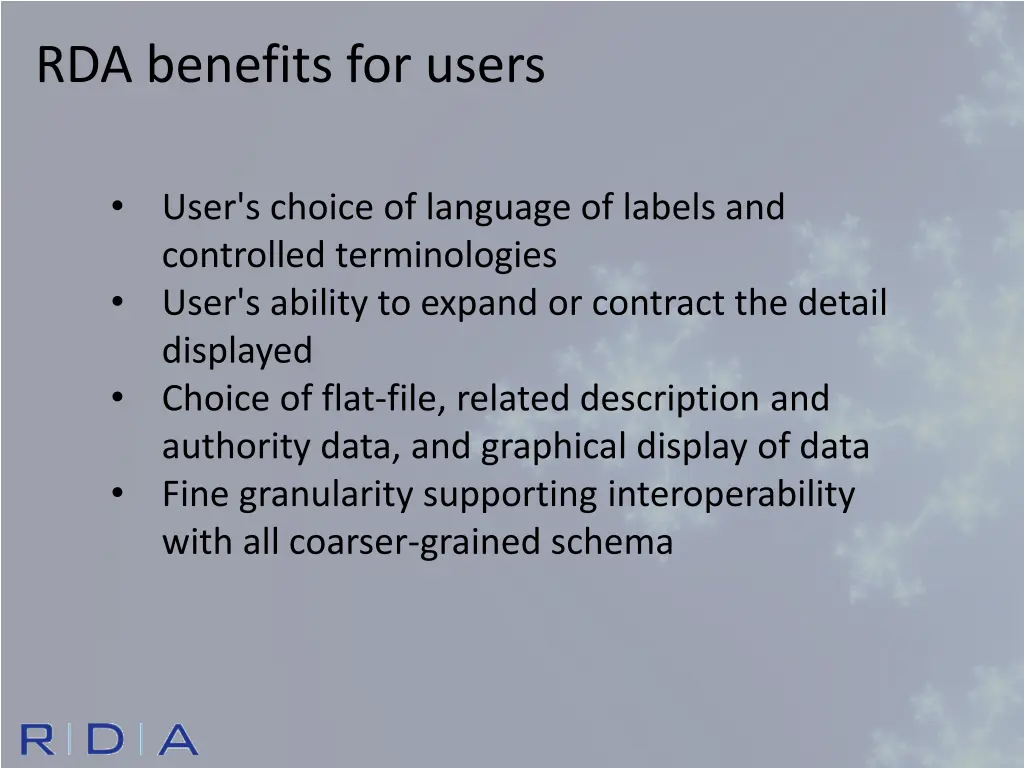 rda benefits for users