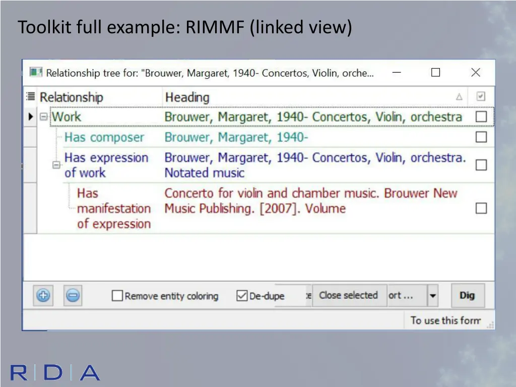 toolkit full example rimmf linked view