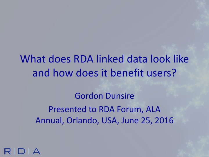 what does rda linked data look like and how does
