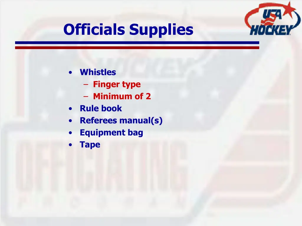 officials supplies