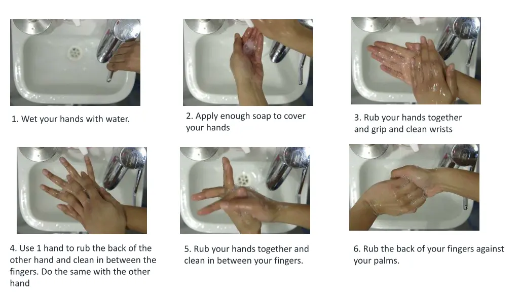 2 apply enough soap to cover your hands