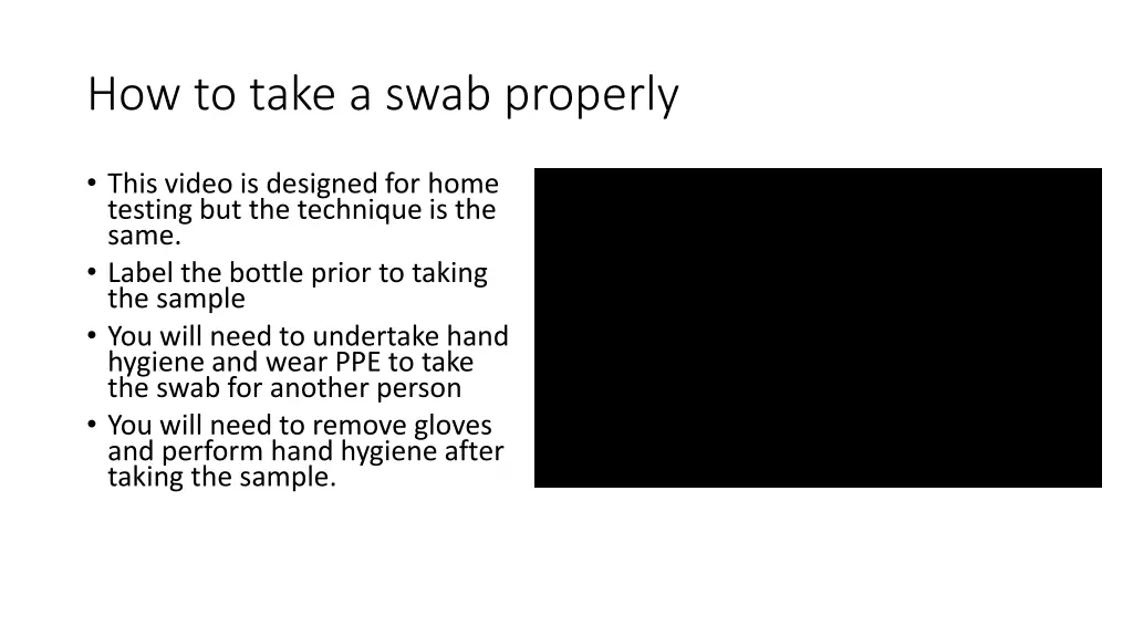 how to take a swab properly