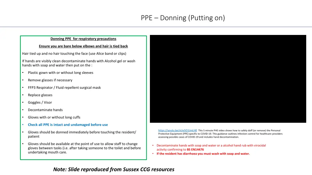 ppe donning putting on