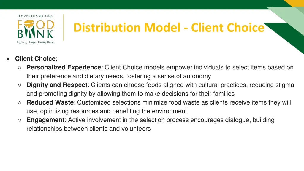 distribution model client choice