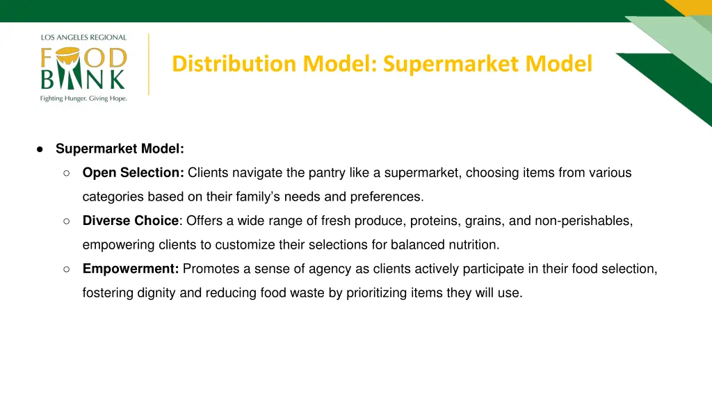 distribution model supermarket model