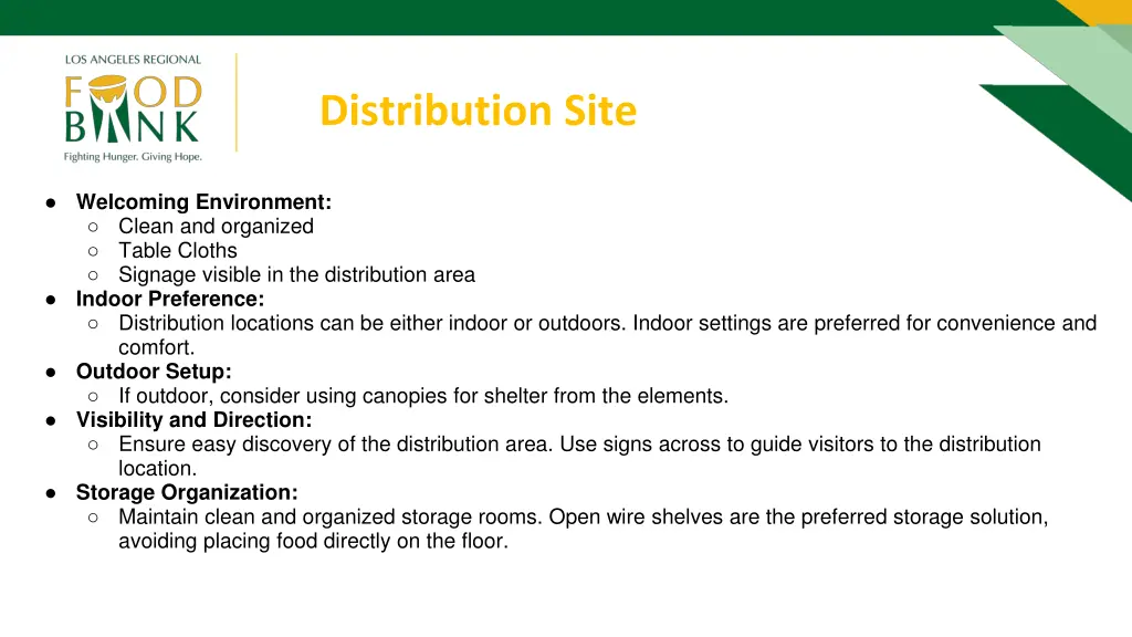 distribution site