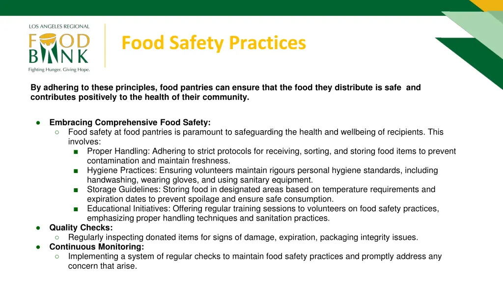 food safety practices