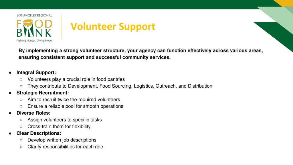 volunteer support
