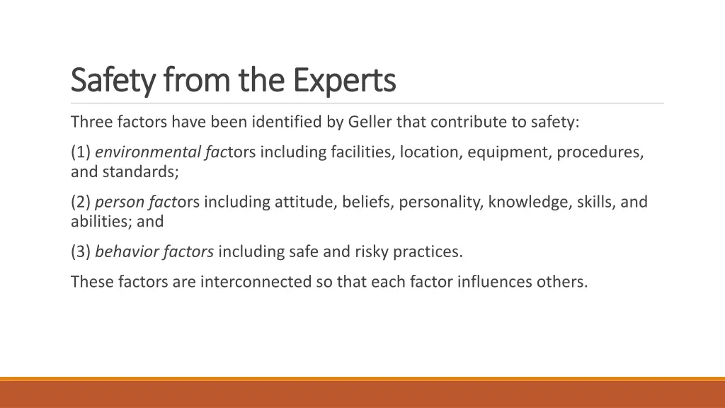 safety from the experts safety from the experts