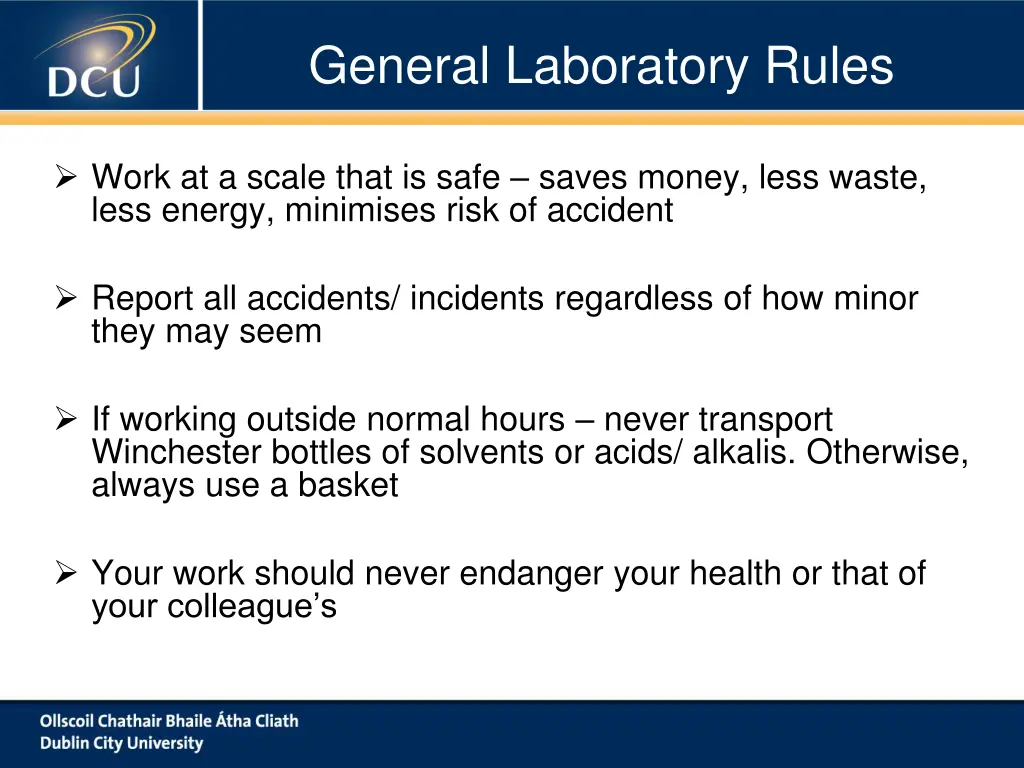 general laboratory rules