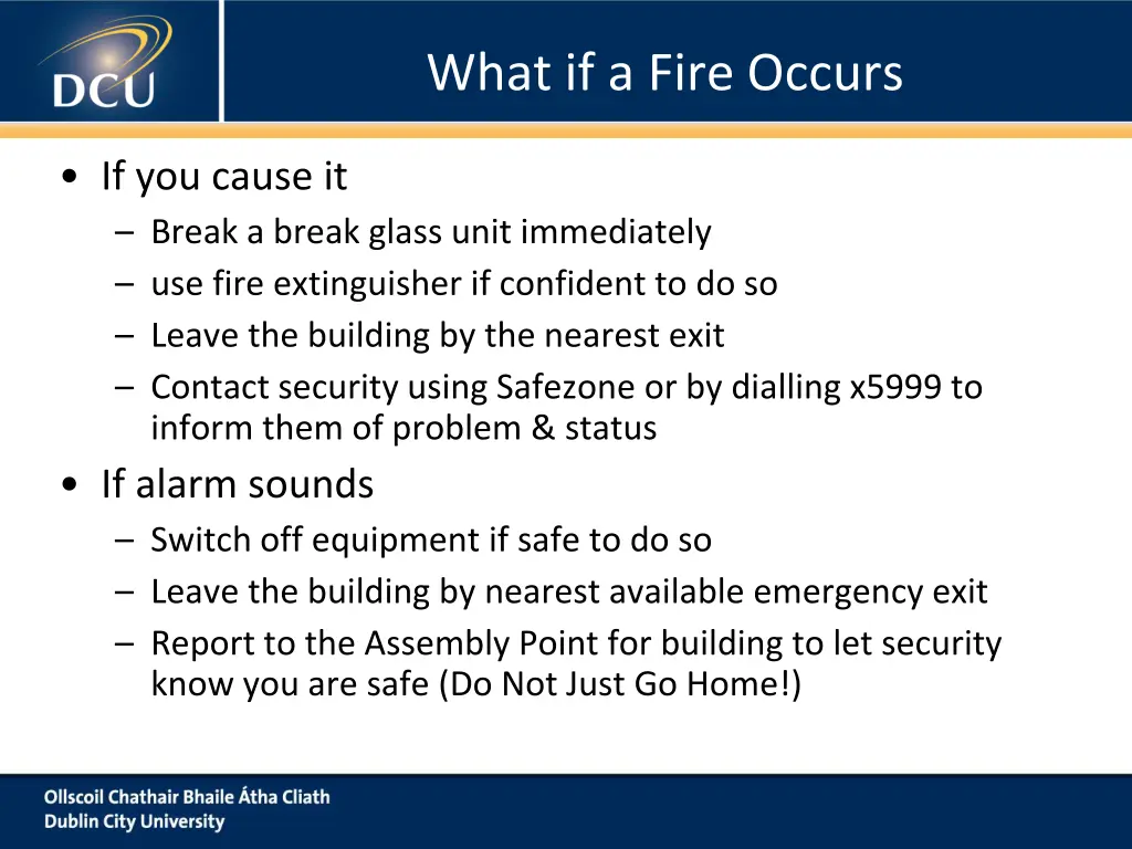 what if a fire occurs