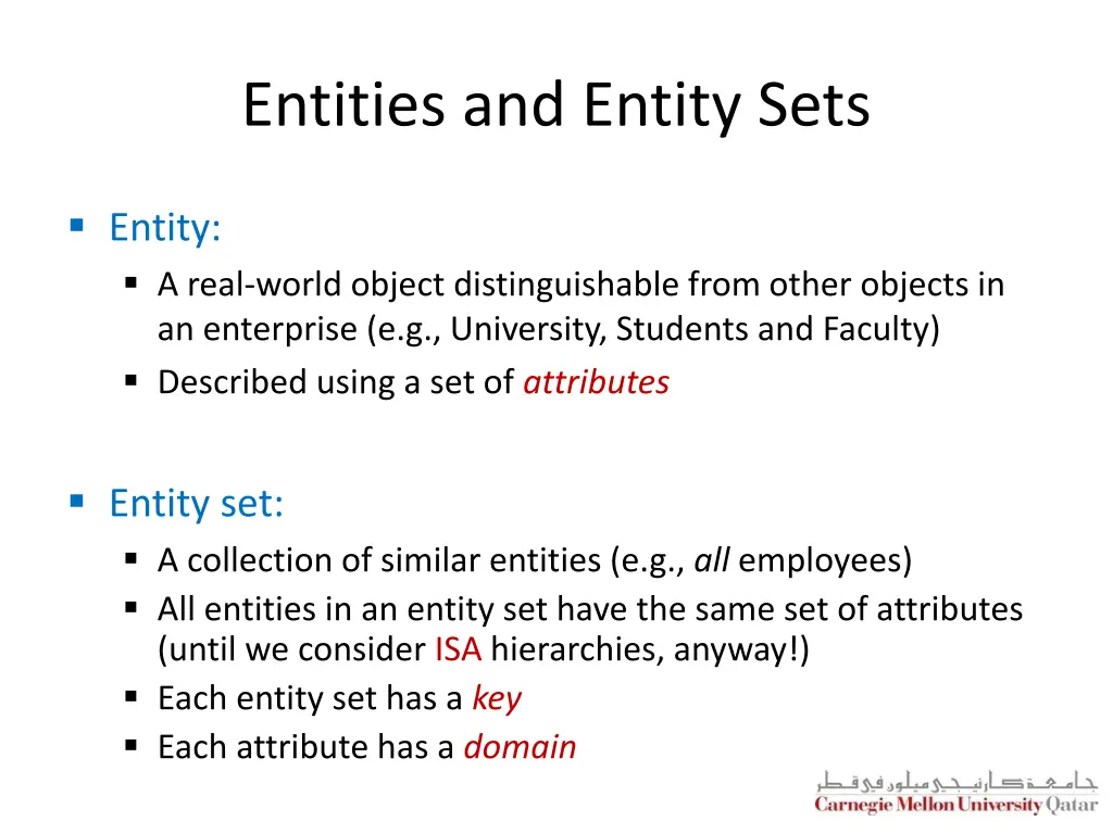 entities and entity sets