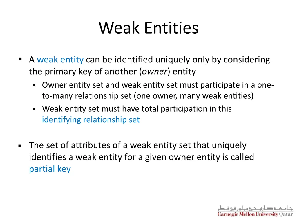 weak entities