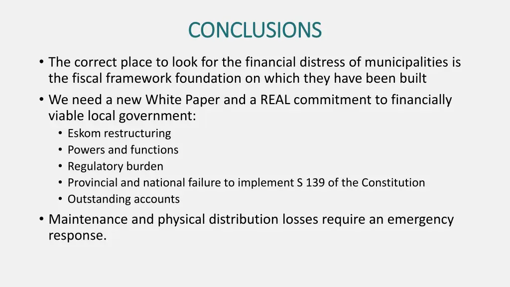 conclusions conclusions