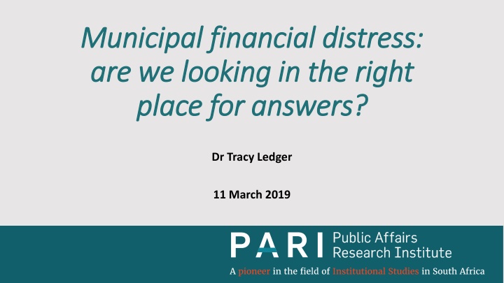 municipal financial distress municipal financial