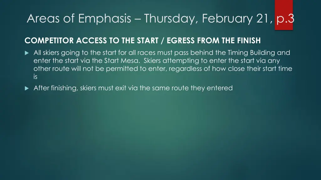 areas of emphasis thursday february 21 p 3