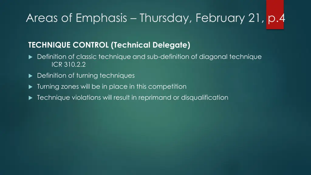 areas of emphasis thursday february 21 p 4