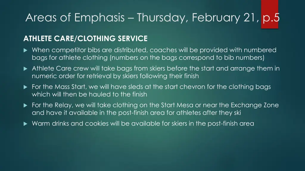 areas of emphasis thursday february 21 p 5