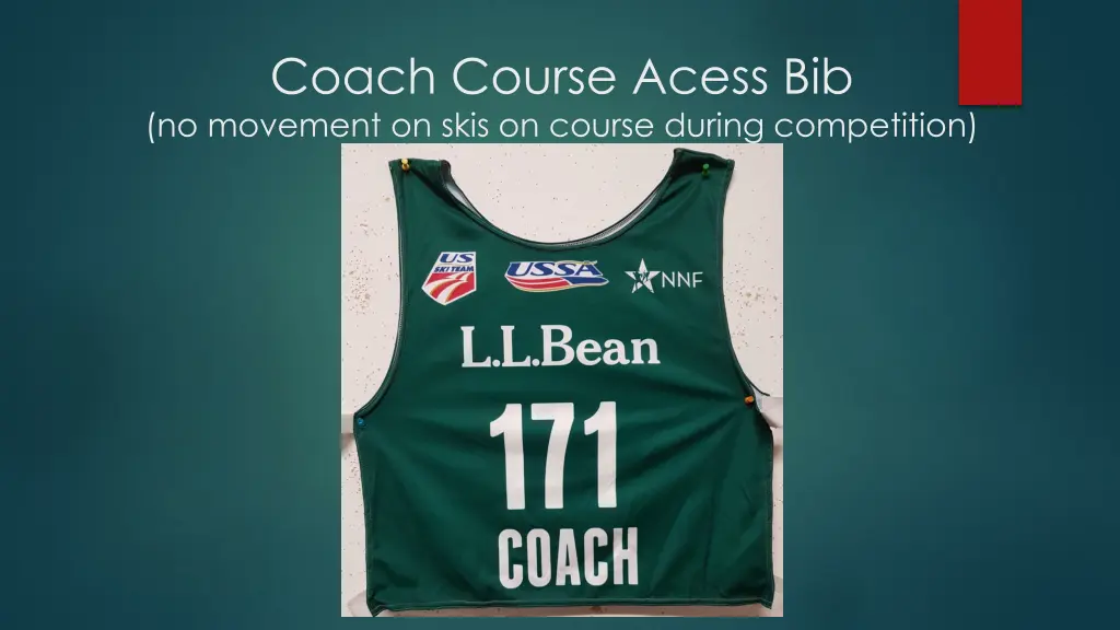 coach course acess bib no movement on skis