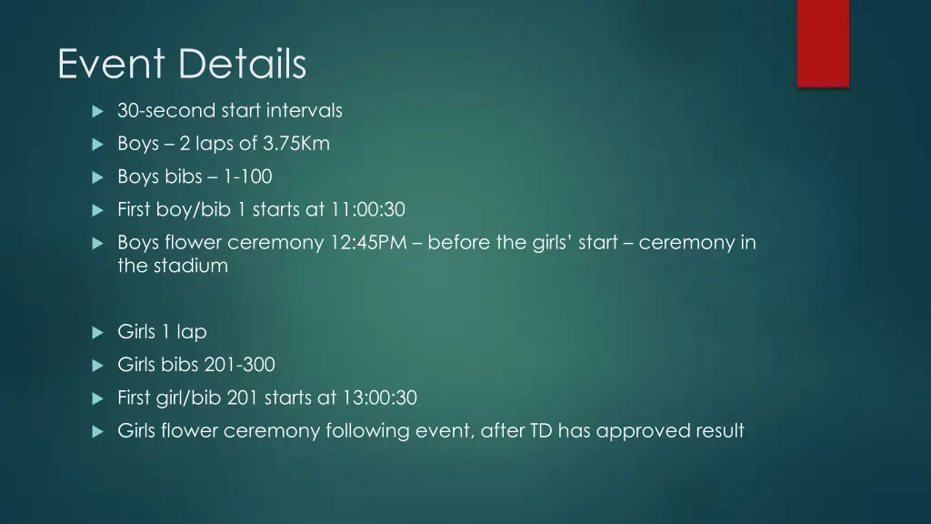event details