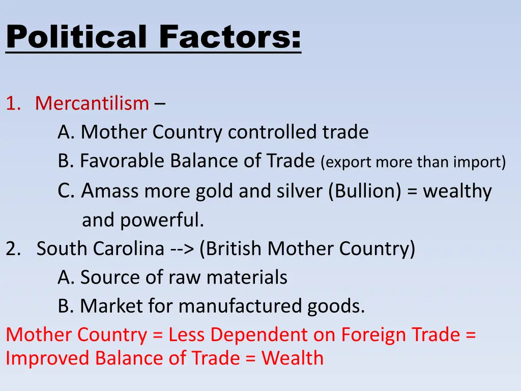 political factors