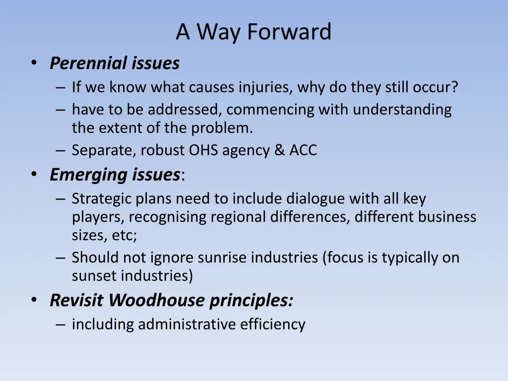 a way forward