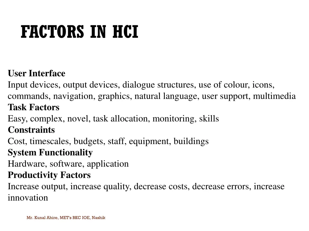 factors in hci 1