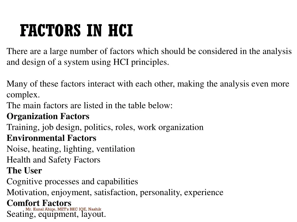 factors in hci