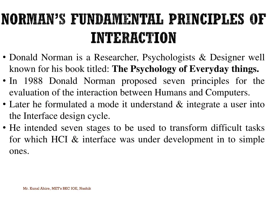 norman s fundamental principles of interaction