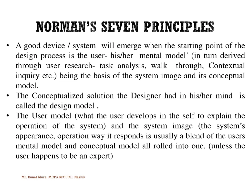 norman s seven principles 11