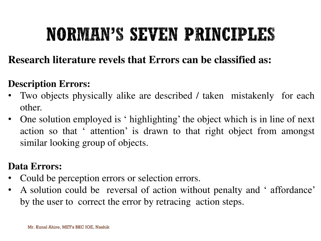 norman s seven principles 16