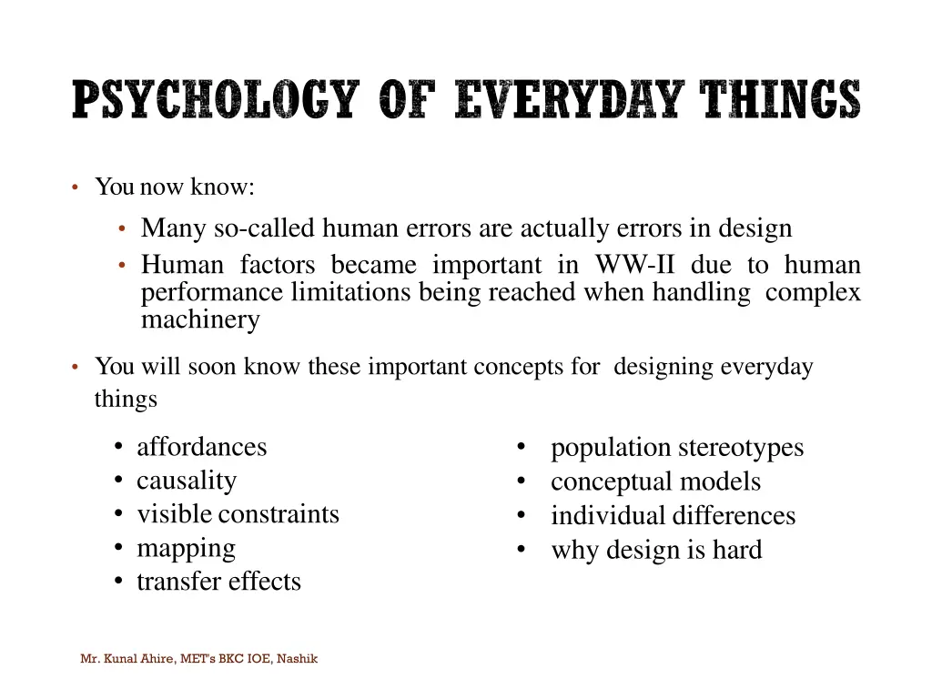 psychology of everyday things