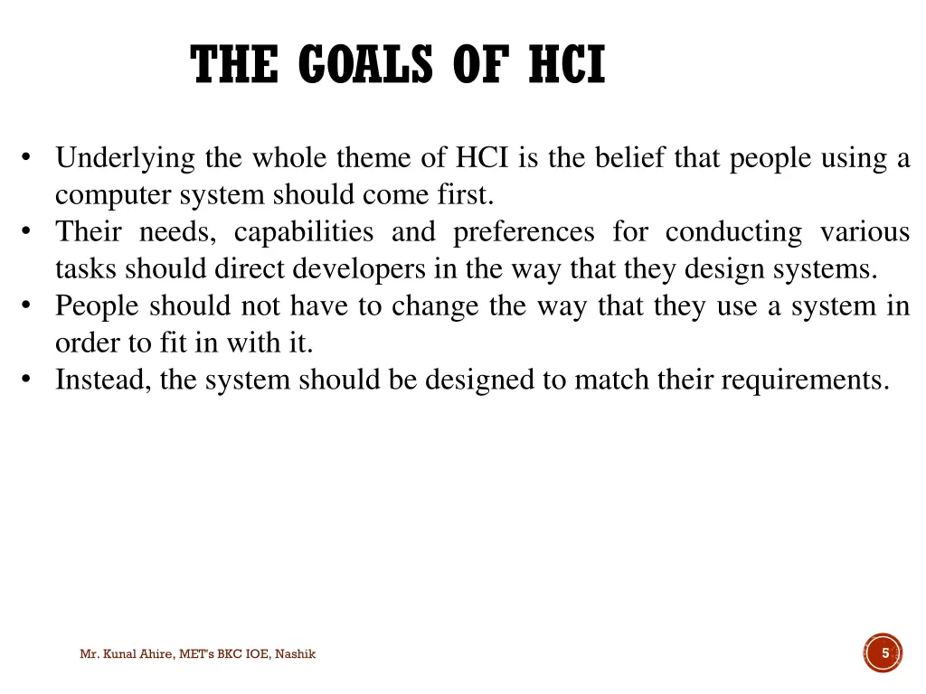 the goals of hci 1