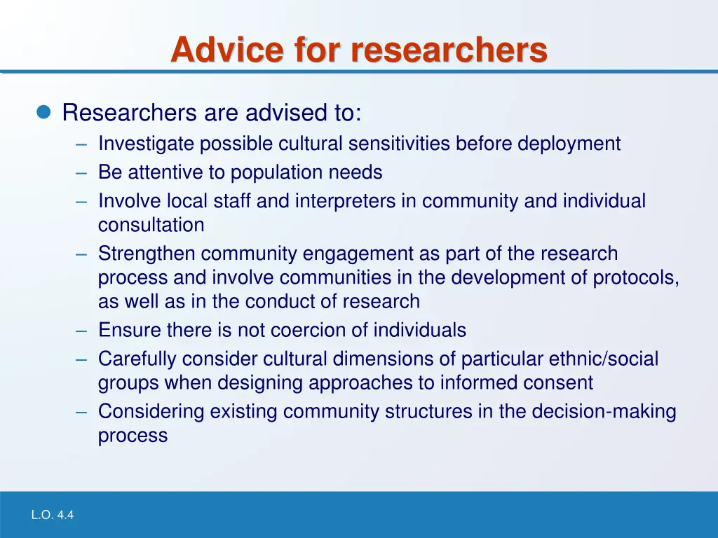 advice for researchers