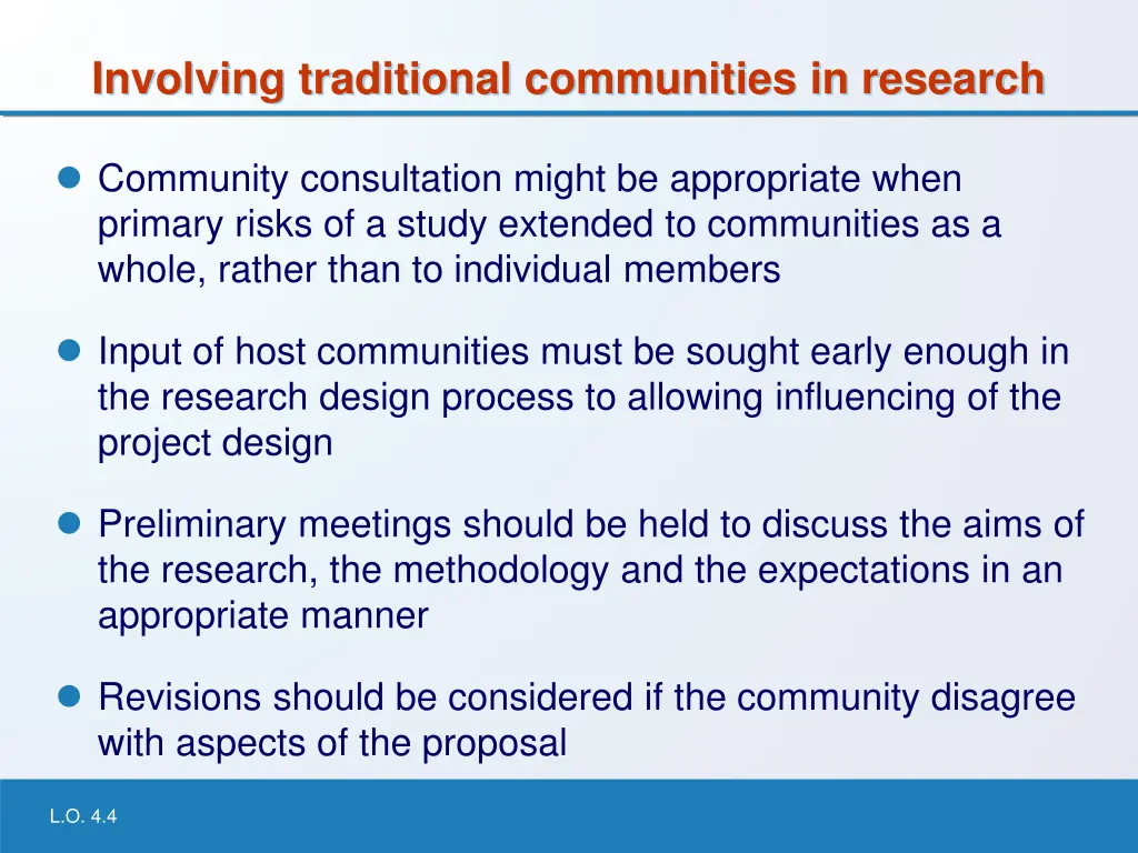 involving traditional communities in research