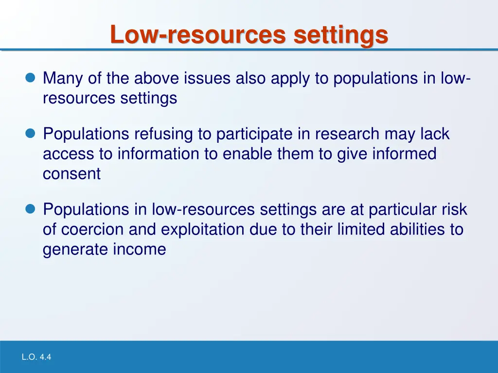 low resources settings