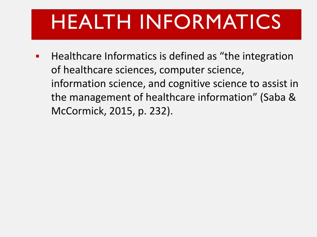 health informatics