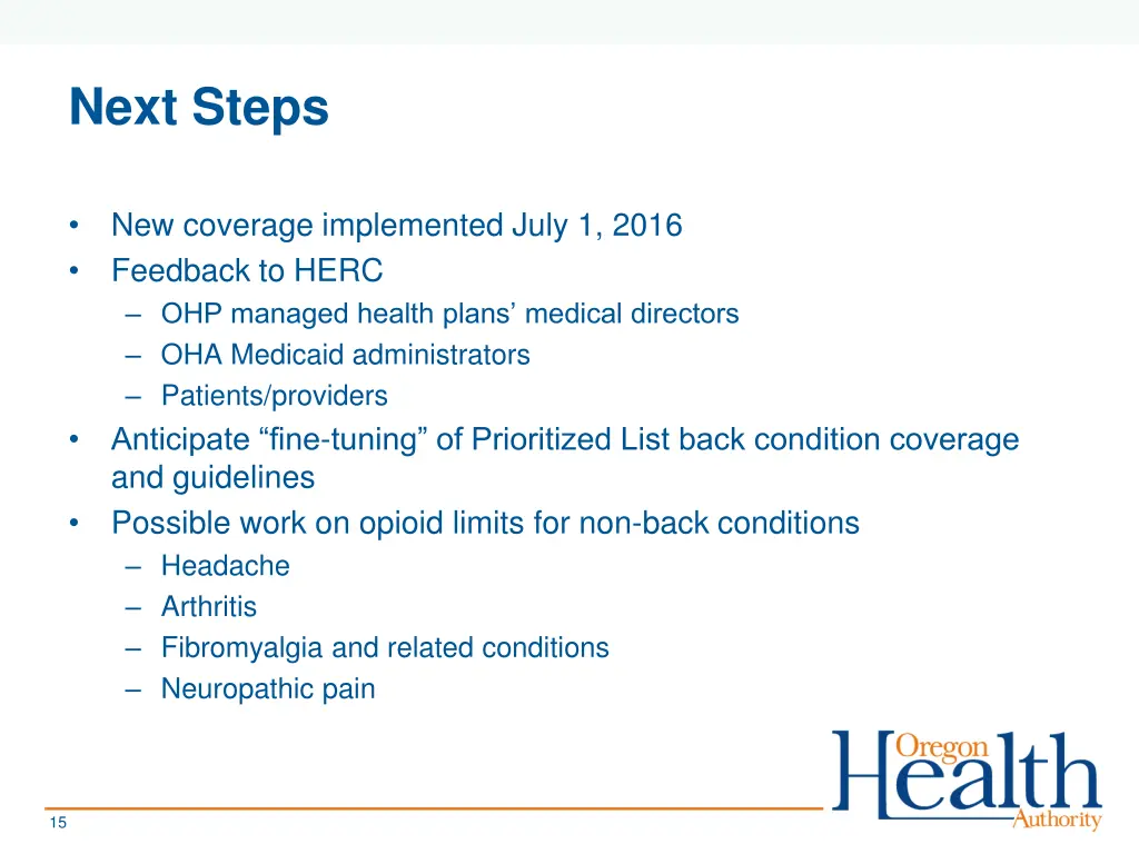 next steps