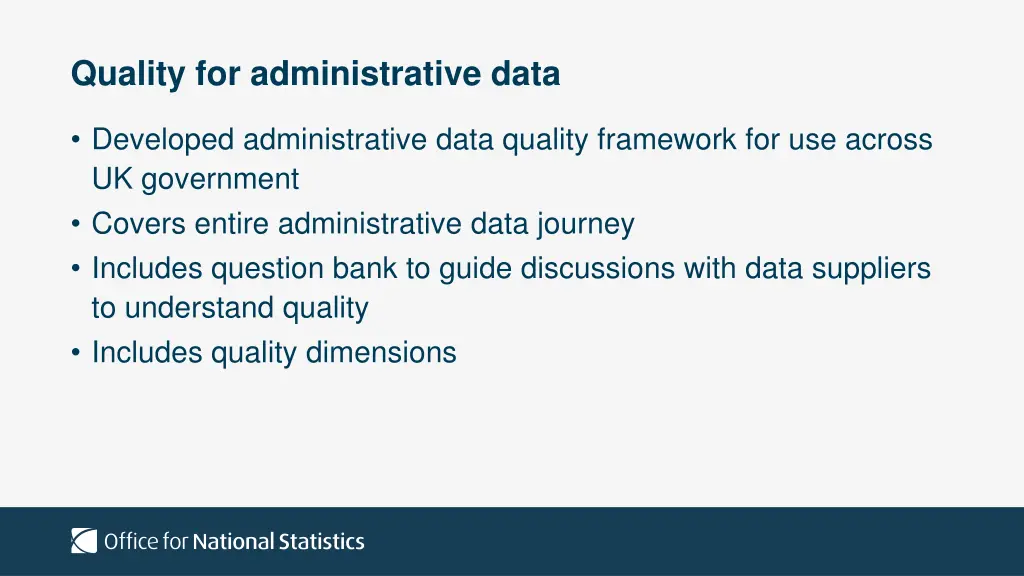 quality for administrative data