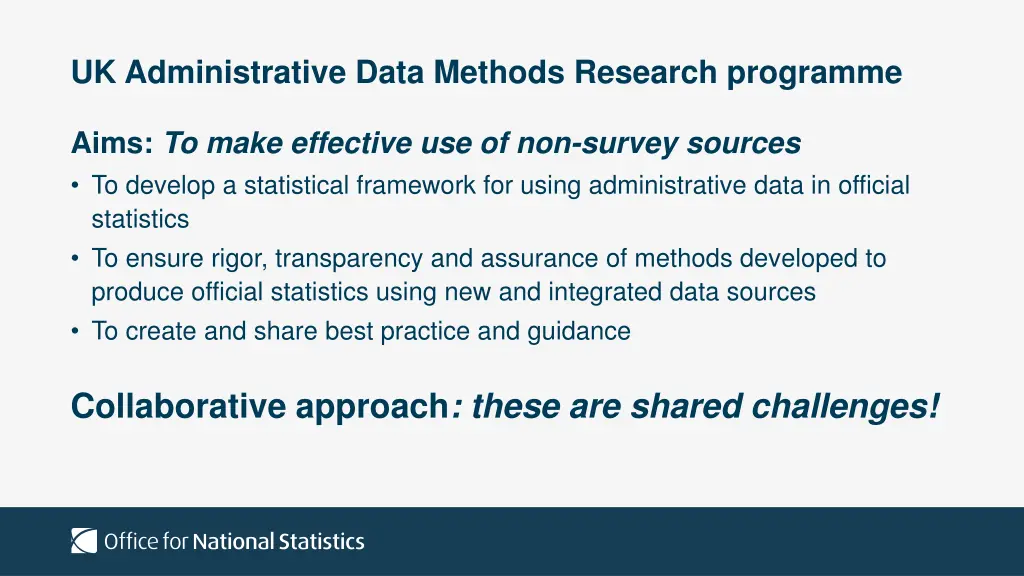 uk administrative data methods research programme