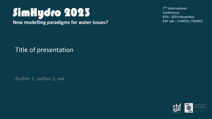 simhydro simhydro 2023 new modelling paradigms