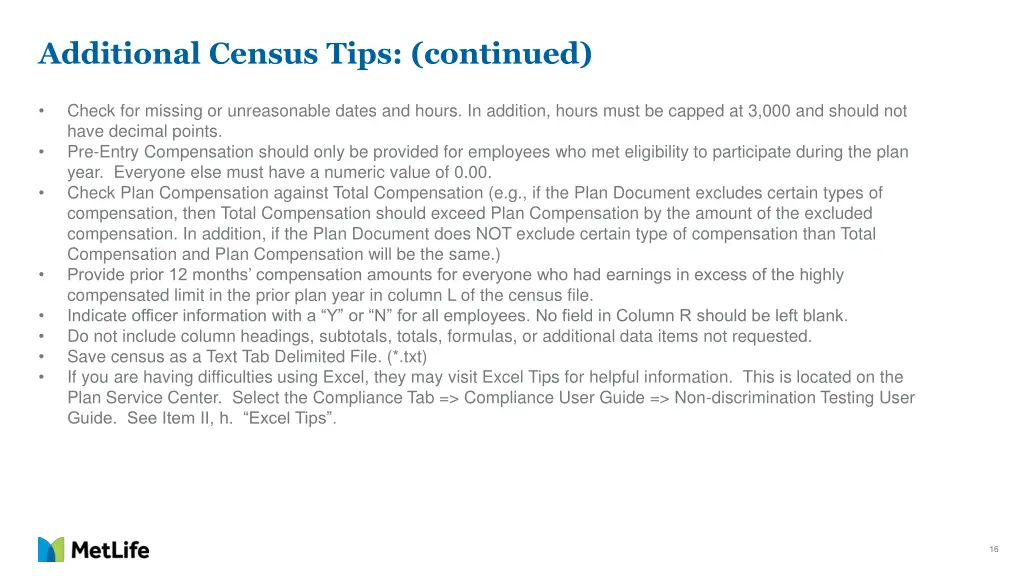 additional census tips continued