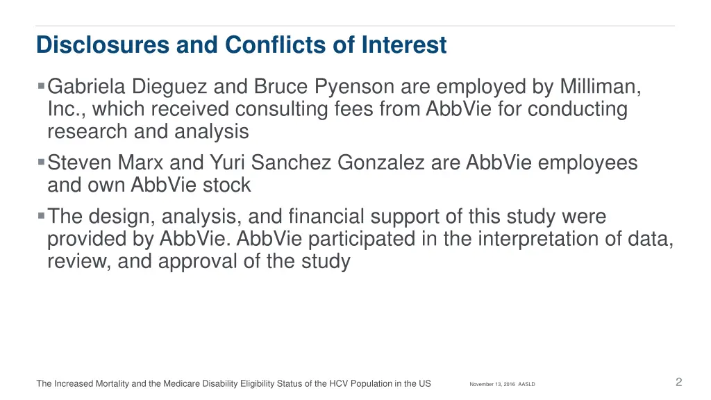 disclosures and conflicts of interest