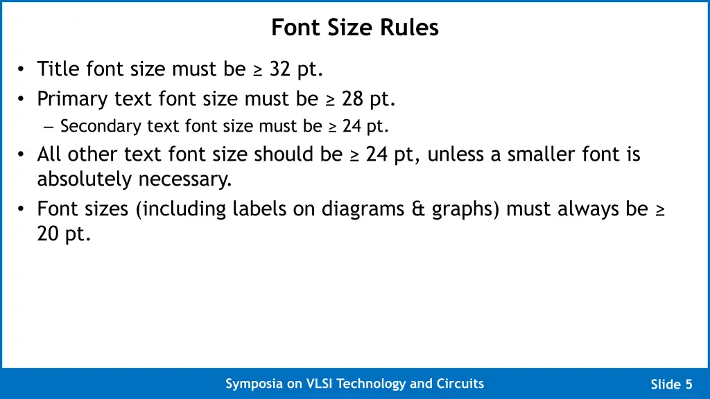 font size rules